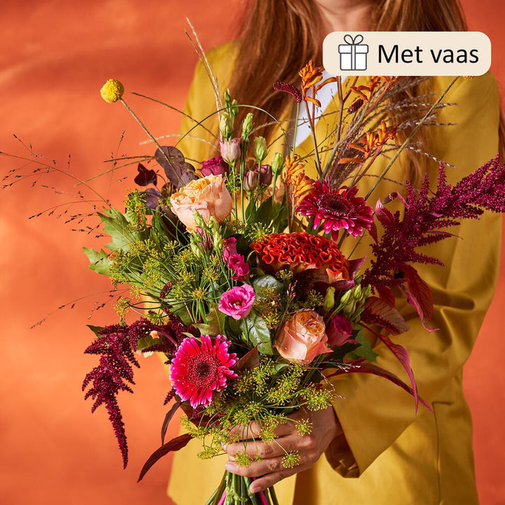 Herfst in je vaas boeket (inclusief vaas!)