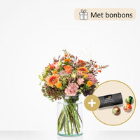 Pure verwennerij boeket (cadeauset met chocolade)