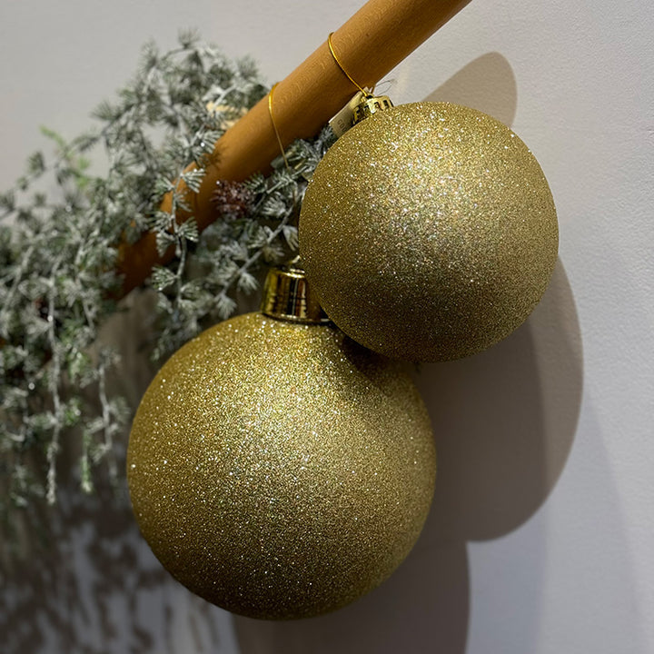 Shiny Kerstbal Glitter Goud