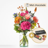 Uitzinnig boeket (cadeauset met chocolade)