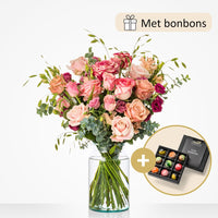 Eeuwige liefde boeket (cadeauset met chocolade)