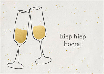 Hiep hiep hoera goud